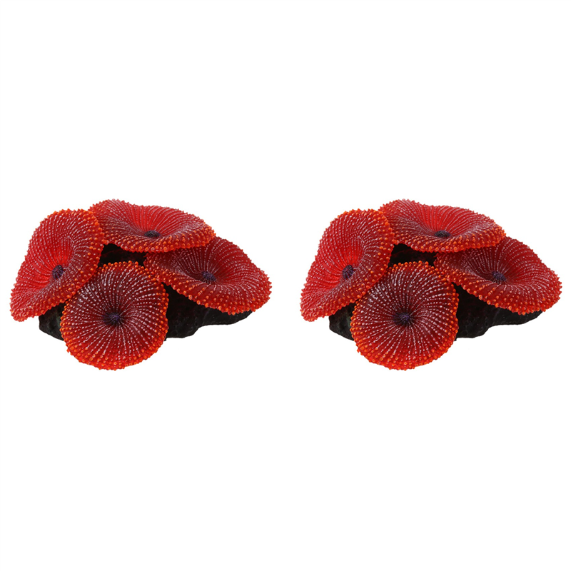 Aquarium Plant Red - YWDZ-2X Sztuczna Dekoracja Akwarium Rybki Koral