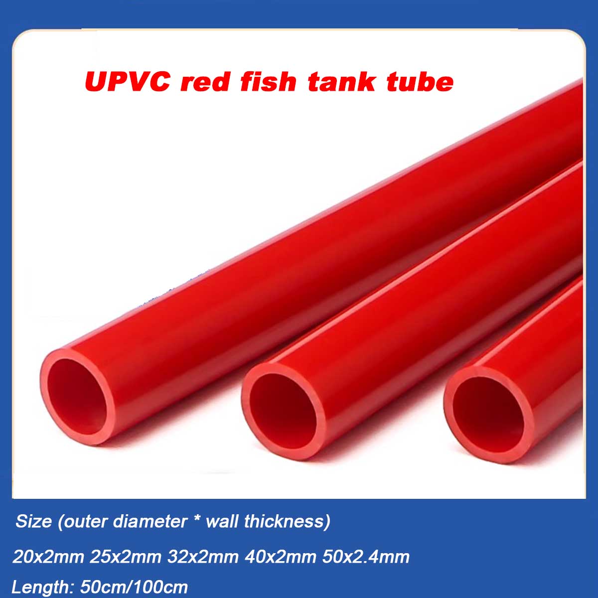 Aquarium Plant Red - 20 ~ 50mm rura UPVC akwarium