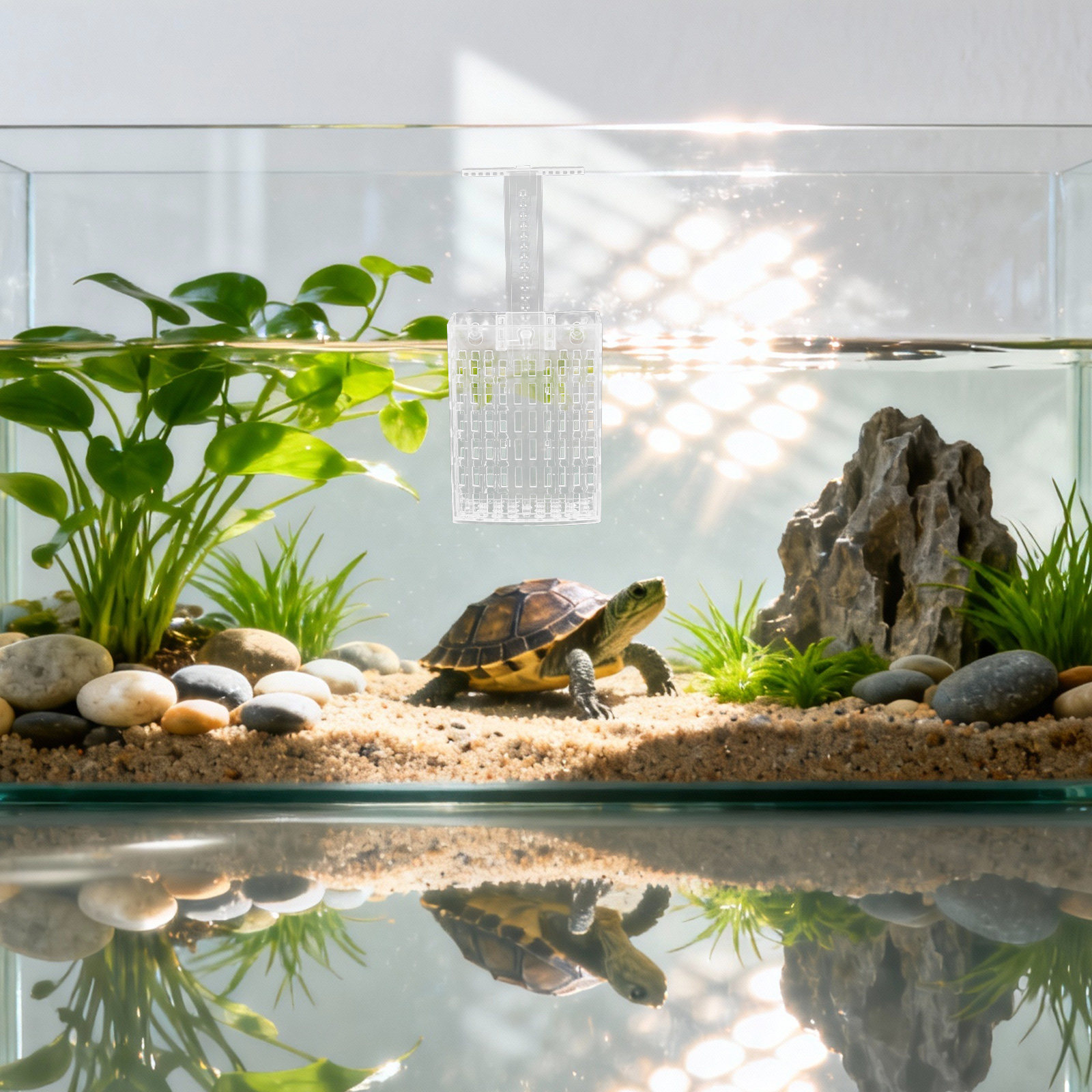 Aquarium Planted Fish - 2-częściowy uchwyt na rośliny akwariowe, regulowany,